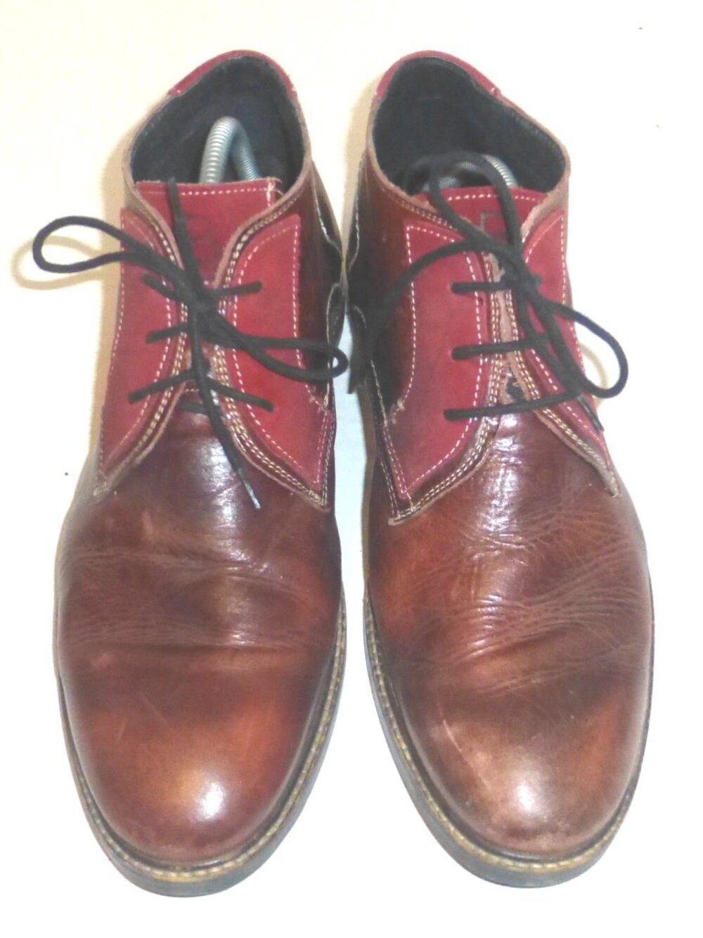 Besson Men's Lace Up Leather Chukka Ankle Boots Size: 44 US Size: 10.5 Brown